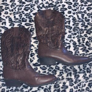 Brown Snakeskin Cowboy Boots